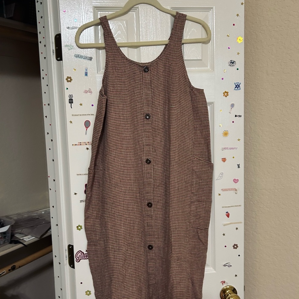 Vintage Sleeveless Button-Down Maxi Dress